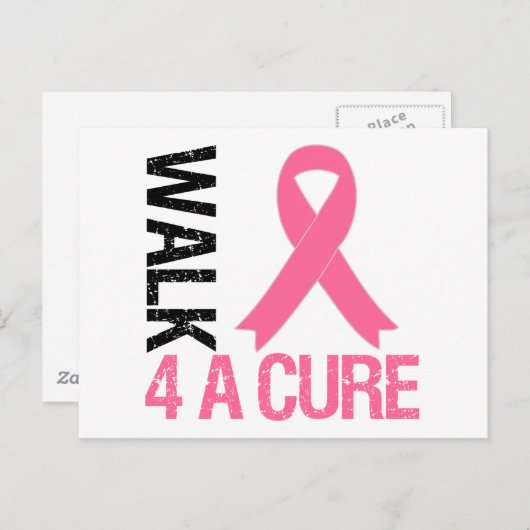 Brustkrebs für eine Heilung Postkarte (Vorne/Hinten)