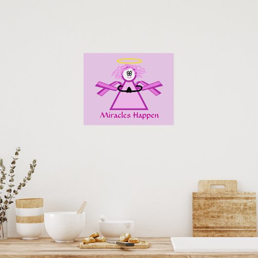 Brustkrebs Gebet rosa Ribbon Angel Poster (Küche)