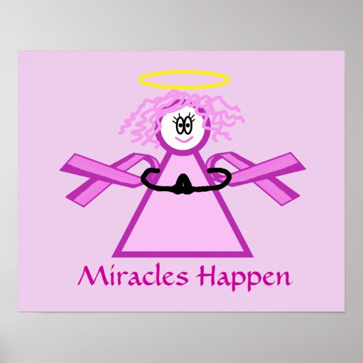 Brustkrebs Gebet rosa Ribbon Angel Poster (Vorne)