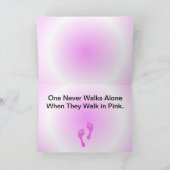 Brustkrebs "Gemeinsam laufen" Grußkarte. Karte (Innenseite)