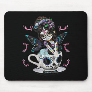 Brustkrebs Girl Sugar Skull Kostüm Halloween G Mousepad