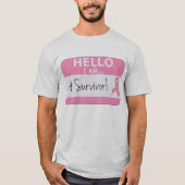 Brustkrebs Hallo Ich bin ein Überlebender T-Shirt (Vorderseite)