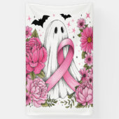 Brustkrebs Halloween Geist Boho Banner (Vertikal)