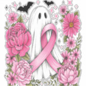 Brustkrebs Halloween Ghost Boho Aufkleber (Vorderseite)