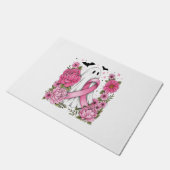 Brustkrebs Halloween Ghost Boho Fußmatte (Schrägansicht)