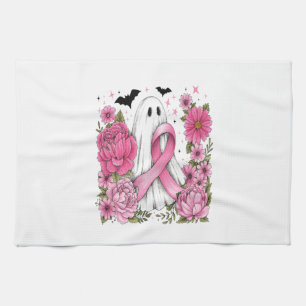 Brustkrebs Halloween Ghost Boho Geschirrtuch
