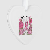 Brustkrebs Halloween Ghost Boho Ornament (Vorderseite)