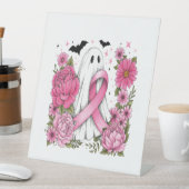 Brustkrebs Halloween Ghost Boho Sockelschild (In Situ)