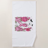 Brustkrebs Halloween Ghost Boho Strandtuch (Vorderseite)