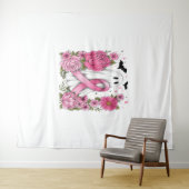 Brustkrebs Halloween Ghost Boho Wandteppich (Beispiel (Horizontal))