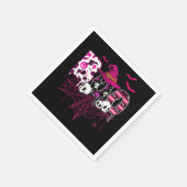 Brustkrebs Halloween-Kostümboo mit Hexenhut Serviette (Ecke)