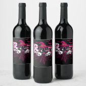 Brustkrebs Halloween-Kostümboo mit Hexenhut Weinetikett (Flaschen)