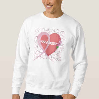 Brustkrebs-Herz kundengebundenes Sweatshirt