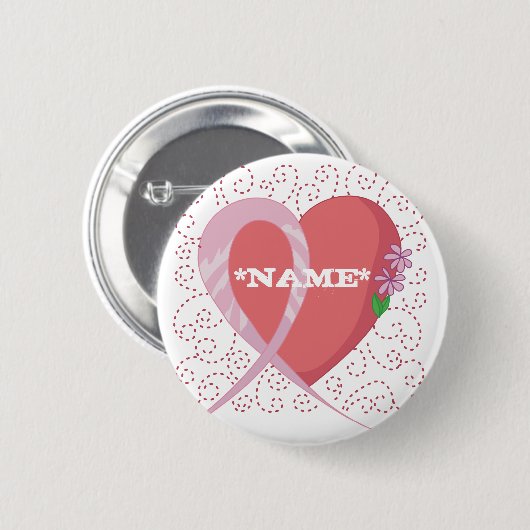 Brustkrebs-Herz-kundengerechter Knopf Button (Vorne & Hinten)