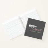 Brustkrebs hoffen auf Unterstützung von Notebooks Notizblock (Innenseite)