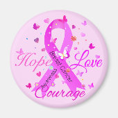 Brustkrebs Hoffnung Liebe Mut Magnet (Vorne)