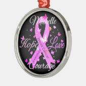 Brustkrebs Hoffnung Liebe Mut Metallverzierung Ornament Aus Metall (Links)