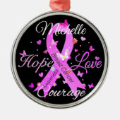 Brustkrebs Hoffnung Liebe Mut Metallverzierung Ornament Aus Metall (Vorne)
