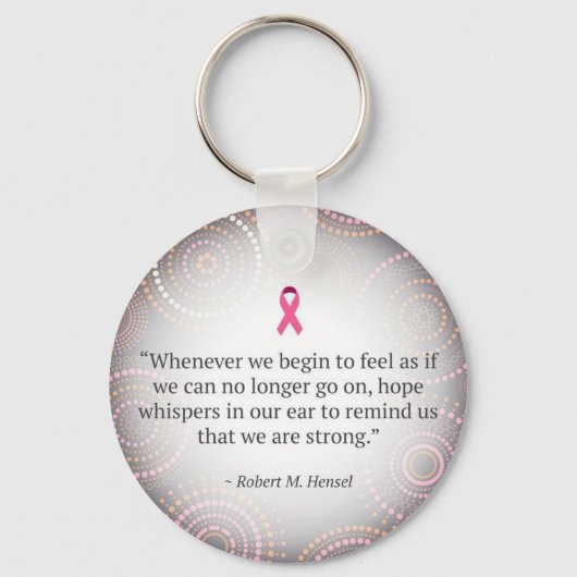 Brustkrebs: Hoffnung Schlüsselkette. Schlüsselanhänger (Vorderseite)