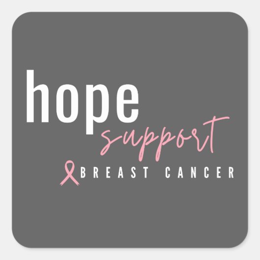 Brustkrebs. Hoffnung Unterstützung. Aufkleber & Et (Vorderseite)