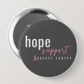 Brustkrebs. Hoffnung Unterstützung. Buttons (Vorne & Hinten)