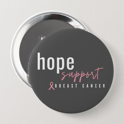 Brustkrebs. Hoffnung Unterstützung. Buttons (Vorne & Hinten)