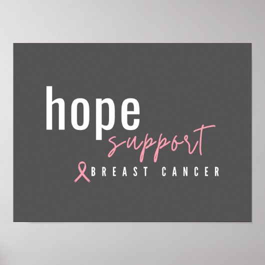 Brustkrebs. Hoffnung. Unterstützung. Poster & Prin (Vorne)