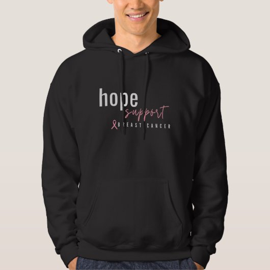 Brustkrebs, Hoffnung Unterstützung Pullover Hoodie (Vorderseite)