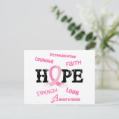 Brustkrebs HOPE 7.1 Postkarte (Stehend Vorderseite)