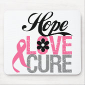 Brustkrebs HOPE LIEBE CURE Geschenke Mousepad (Vorne)