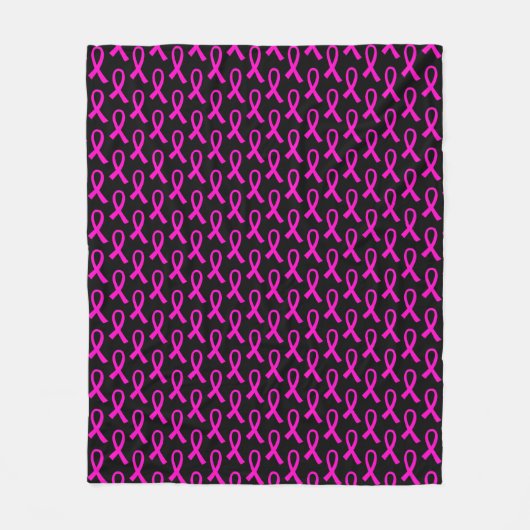 Brustkrebs Hot Pink Ribbon Muster Fleecedecke (Vorderseite)