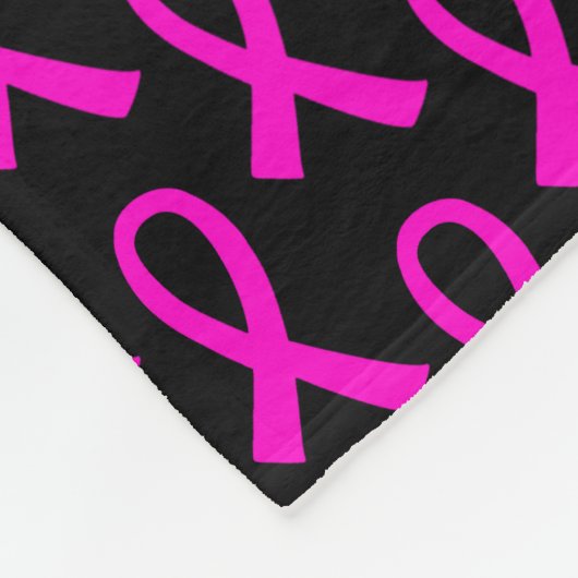 Brustkrebs Hot Pink Ribbon Muster Fleecedecke (Ecke)