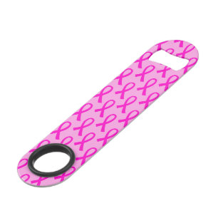 Brustkrebs Hot Pink Ribbon Muster Speed Flaschenöffner