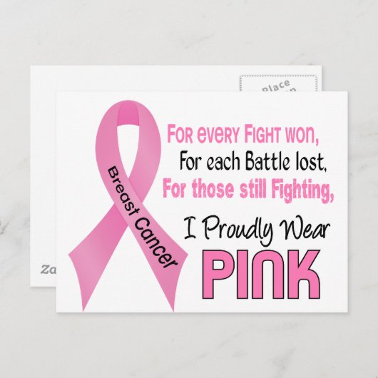 Brustkrebs I Trage stolz Pink 1 Postkarte (Vorne/Hinten)