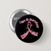 Brustkrebs Ich bin ein Überlebender Button (Vorne & Hinten)