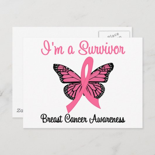 Brustkrebs Ich bin ein Überlebender Postkarte (Vorne/Hinten)