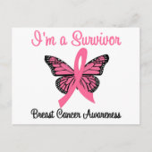 Brustkrebs Ich bin ein Überlebender Postkarte (Vorderseite)