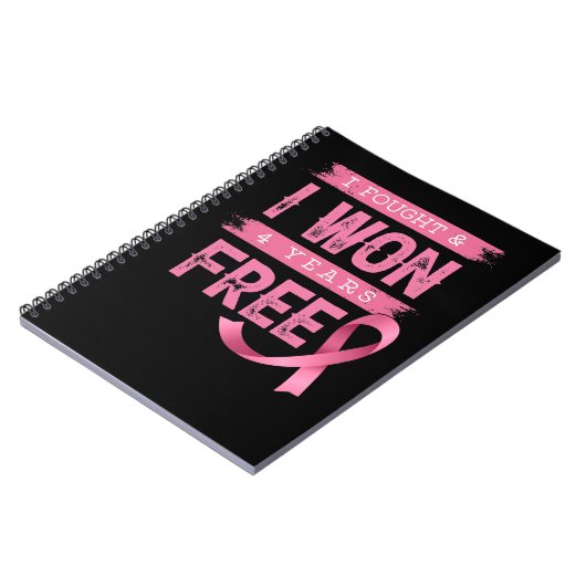 Brustkrebs Ich kämpfte und gewann 4 Jahre freien C Notizblock (Linke Seite)