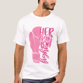Brustkrebs Ihr Kampf ist mein Kampf rosa Schleife T-Shirt (Vorderseite)