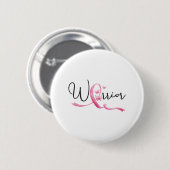Brustkrebs im Krieger Monat Schmetterlinge rosa Ri Button (Vorne & Hinten)
