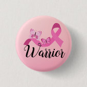 Brustkrebs im Kriegerrosa Button (Vorderseite)