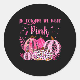 Brustkrebs im Oktober trage ich Pink Hal Runder Aufkleber