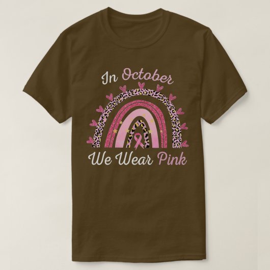 Brustkrebs im Oktober tragen wir rosa Leopardenreg T-Shirt (Design vorne)