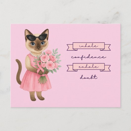 Brustkrebs im Oktober tragen wir rosa Postkarte (Vorderseite)