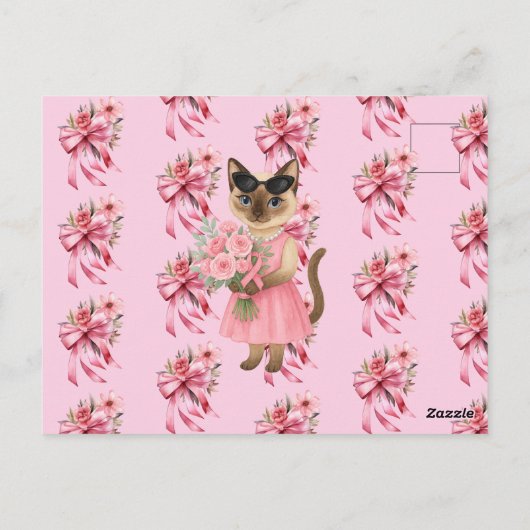 Brustkrebs im Oktober tragen wir rosa Postkarte (Rückseite)