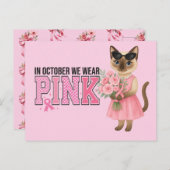 Brustkrebs im Oktober tragen wir rosa Postkarte (Vorne/Hinten)
