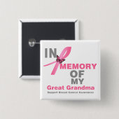 Brustkrebs in Erinnerung an mein großes Oma Button (Vorne & Hinten)