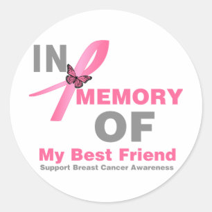 Brustkrebs in Erinnerung an meinen besten Freund Runder Aufkleber