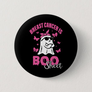 Brustkrebs ist Booblatt rosa Ribbon Funny Ghost Button