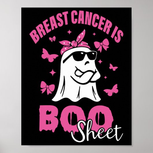 Brustkrebs ist Booblatt rosa Ribbon Funny Ghost Poster (Vorne)